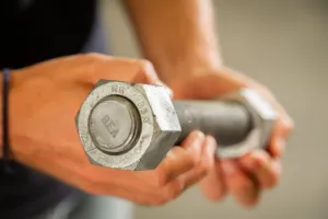 Picture of Hot-dip galvanized Stud bolt with 2 nuts - M 24 X 200